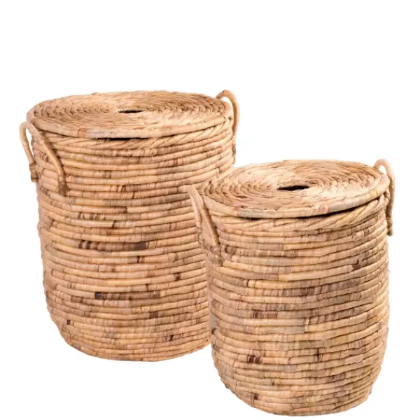 Cestos Para Roupa-CASA Miley Cesto Roupa Suja Com Tampa Com Pegas Natural