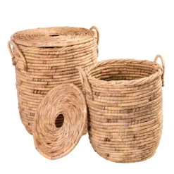 Cestos Para Roupa-CASA Miley Cesto Roupa Suja Com Tampa Com Pegas Natural