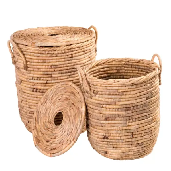Cestos Para Roupa-CASA Miley Cesto Roupa Suja Com Tampa Com Pegas Natural