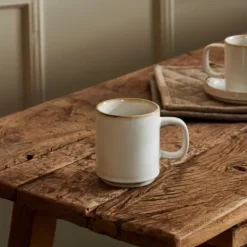 Canecas-CASA Mineral Marble Caneca Com Pega Branco