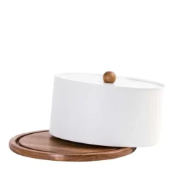 Caixas De Alimentos-CASA Nagini Caixa De Alimentos Para Bolo Branco, Natural