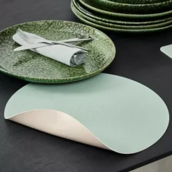 Individuais-CASA Nappa Individual Branco, Menta Multicolor