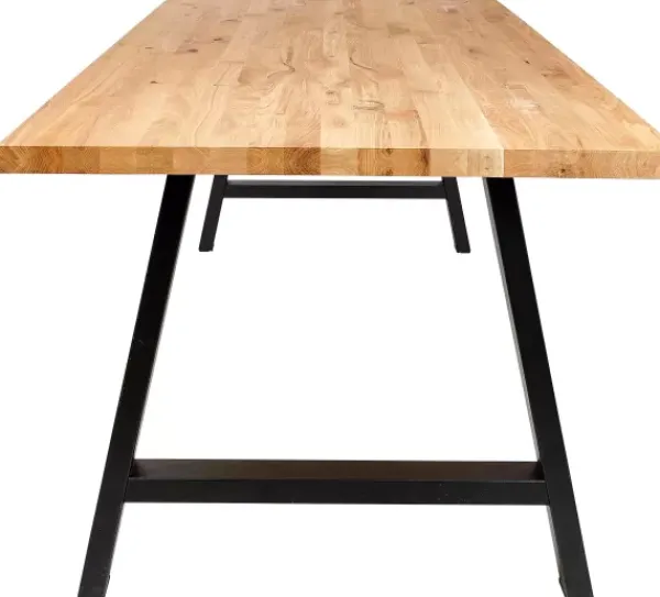 Mesas De Jantar-CASA New Oak Mesa De Jantar Com Pernas Em A De Metal