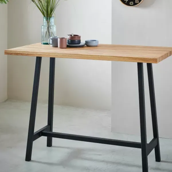 Mesas Altas-CASA Oak Split Mesa De Bar Natural