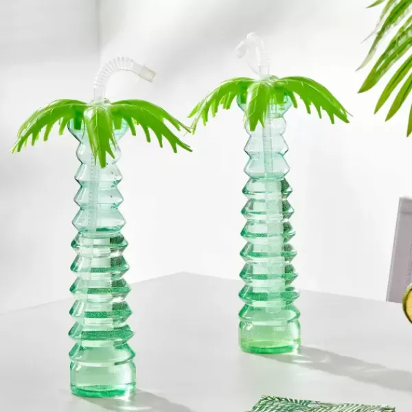 Copos Com Palha-CASA Palmtree Caneca Com Palha Verde
