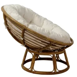 Poltronas-CASA Papasan Cadeira Lounge Natural, Cru