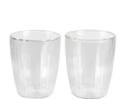 Copos Para Ch-CASA Pausa Copo Parede Dupla Conjunto De 2 Transparente