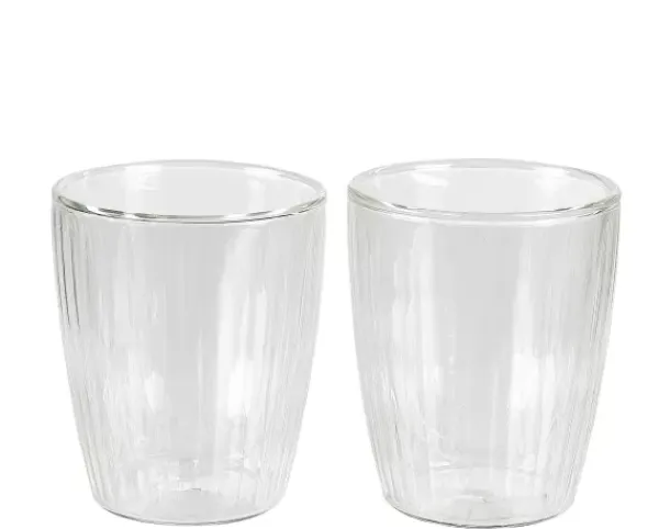 Copos Para Ch-CASA Pausa Copo Parede Dupla Conjunto De 2 Transparente