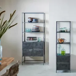 Estantes De Parede-CASA Pharma Estante De Parede Com 2 Gavetas Preto