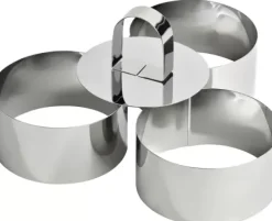 Instrumentos De Cozinha-CASA Proline Argolas Para Servir Conjunto De 3 Prateado