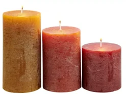 Velas-CASA Rustic Velas Conjunto De 3 Castanho, Vermelho, Verde Diversas Cores