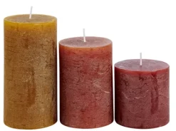 Velas-CASA Rustic Velas Conjunto De 3 Verde, Creme, Roxo Claro Diversas Cores