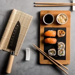 Instrumentos De Cozinha-CASA Samourai Conjunto Sushi 10 Pe As Natural