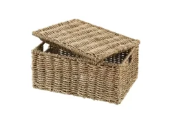 Cestos De Arrumação-CASA Seagrass Cesto De Arrumação M Com Tampa Natural