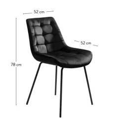 Cadeiras Sala Jantar-CASA Silka Cadeira Para Sala De Jantar Preto
