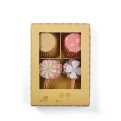 Formas De Cozer-CASA Springtime Conjunto Cupcakes Conjunto De 48 Menta, Roxo Claro