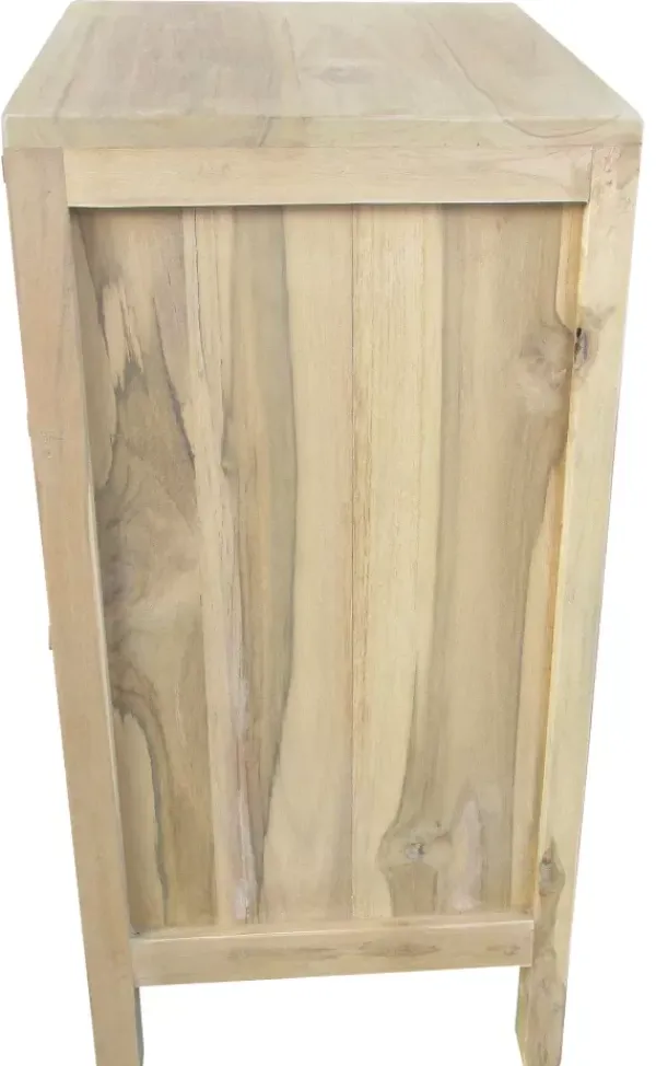 Cómodas-CASA Teck C Moda De 3 Gavetas Natural