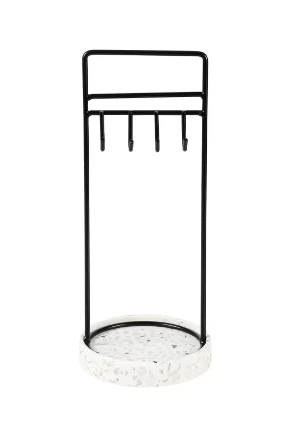 Guarda Joias-CASA Terrazzo Estante Para Joias Preto, Branco, Cinzento