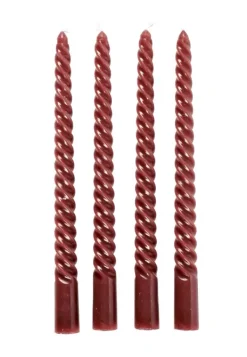 Velas-CASA Twist Velas Viradas Conjunto De 4 Vermelho