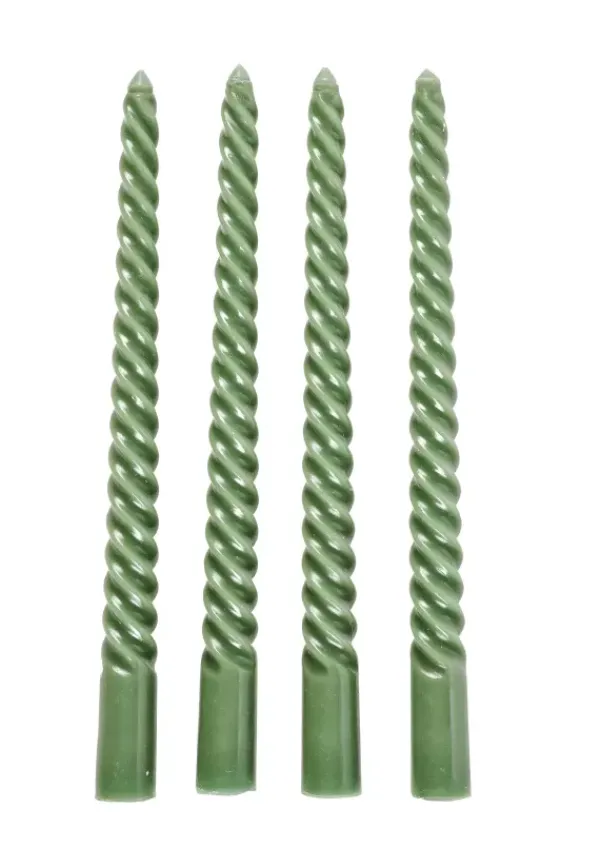 Velas-CASA Twist Velas Viradas Conjunto De 4 Verde