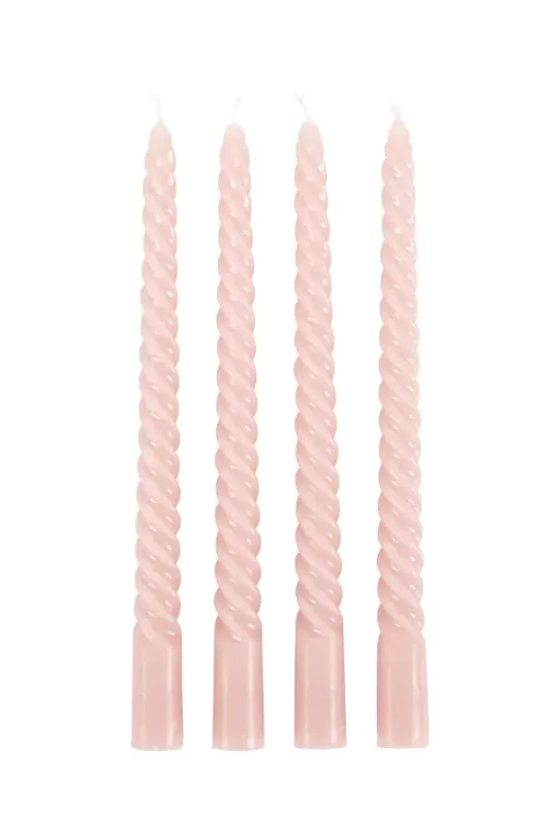 Velas-CASA Twist Velas Viradas Conjunto De 4 Rosa