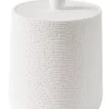 Acessórios De Lavatorio-CASA White Elegance Porta-Bolas Algod O Com Tampa Branco