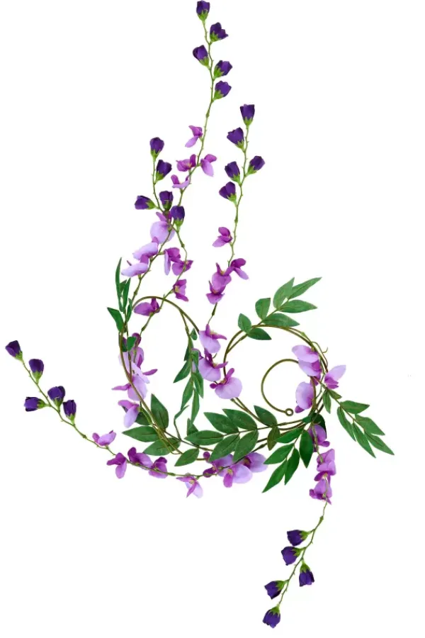 Ramos Artificiais-CASA Wisteria Grinalda Verde, Roxo, Roxo Claro