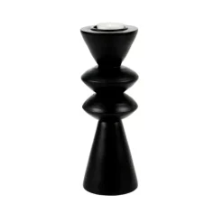 Suportes Para Velas Para Lamparinas-CASA Zigzag Porta-Velas Para Lamparinas Preto