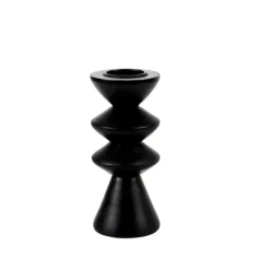 Suportes Para Velas Para Lamparinas-CASA Zigzag Porta-Velas Para Lamparinas Preto